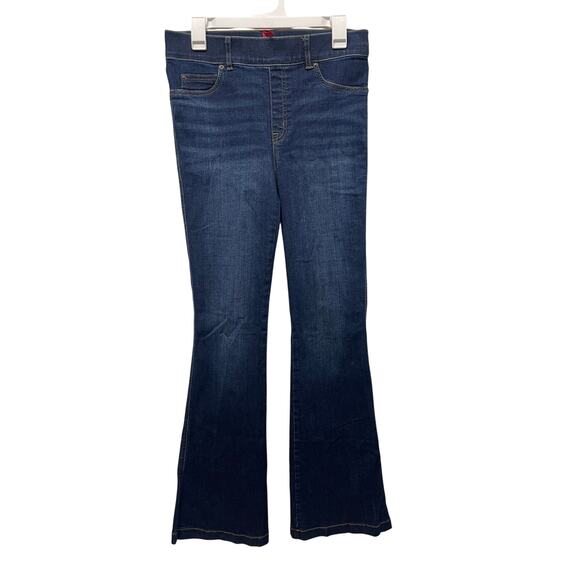 SPANX Flare Pull on denim jeans dark wash stretch slimming size medium - Picture 1 of 5